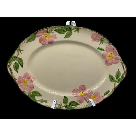 Desert Rose 14 inch Large Platter Fransican Earthenware Collectible 1970s Vtg - Picture 2 of 15